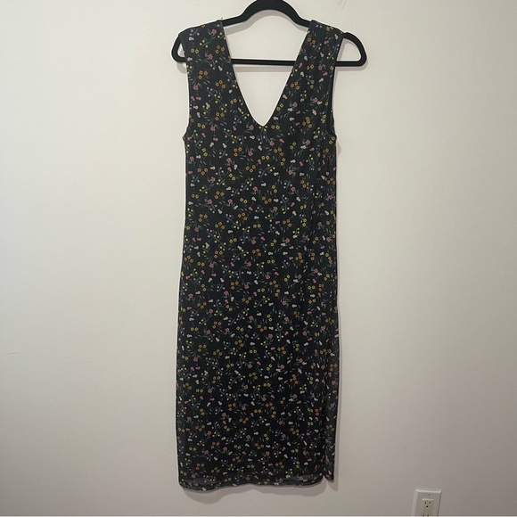 Anthropologie AFRM Black Floral Sleeveless V-Neck Midi Dress Women’s size XL - Picture 5 of 5